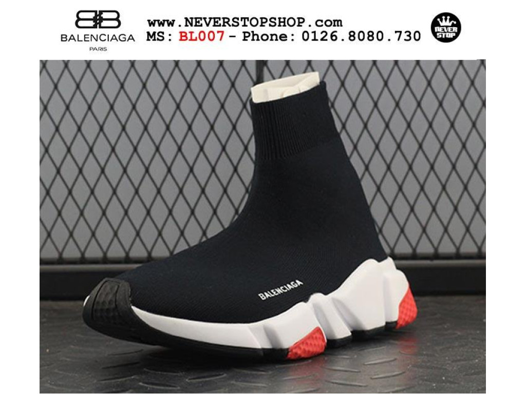 Red and white hot sale balenciaga speed trainer